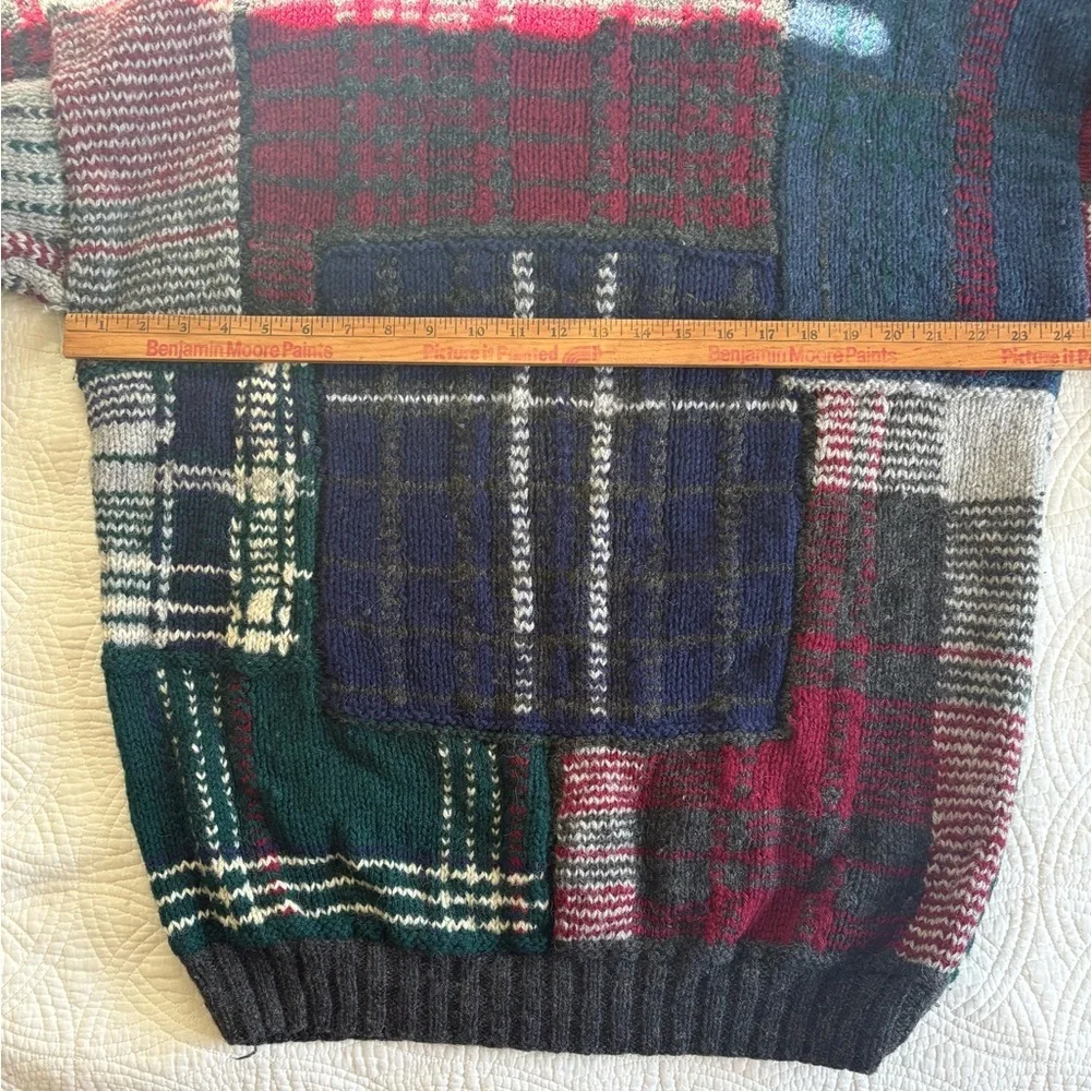 Woolmark Patchwork Vintage Sweater  XL